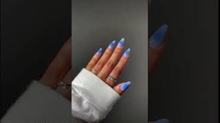 Blueberry milk tea blue aura nails winter nails #winter #nails #auranails