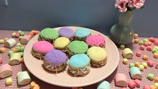 Como hacer alfajores de colores 🌈/ alfajores de maicena /galleta argentina/pastelito azul 🧁