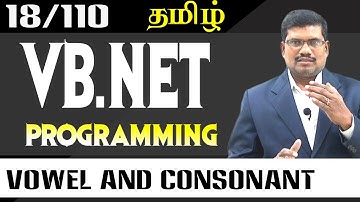 #18 Vowel and Consonant Counting || vb.net in tamil