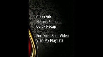 Herons Formula One - Minute Sprint 📖 !! Class IX Maths Chapter - 12 !! #shorts #ytshorts