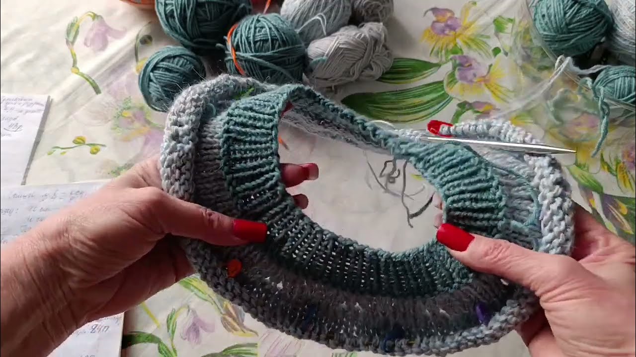 ДЖЕМПЕР ИЗ ОСТАТКОВ! 🧶)) КАК Я ЕГО ВЯЗАЛА🤣)) СЕРИЯ ПЕРВАЯ ♥️))