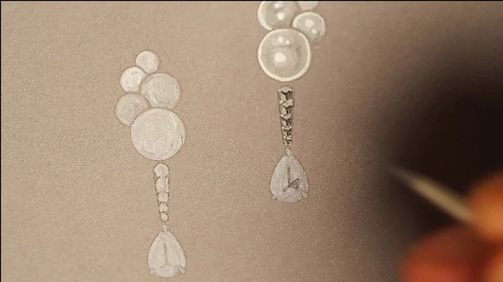 Pearl and diamond earring jewellery rendering - Ed...