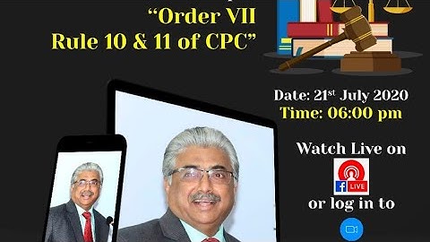 Order VII Rule 10 and 11 of CPC by Hon