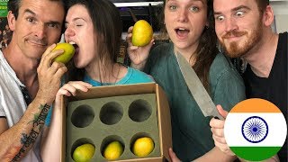 AMERICANS TRY INDIAN MANGOS FOR THE FIRST TIME!!!