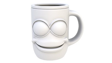 3D model of a smiling mug. A emotional mug. Superhive, CGtrader, Cults3d (no sound)