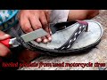 making heeled sandals from used motorcycle tires