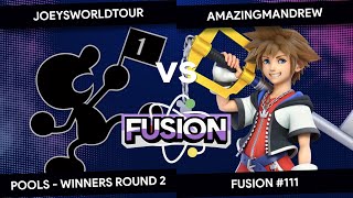 Fusion #111 - JoeysWorldTour (Mr. Game & Watch) vs AmazingMANdrew (Sora) screenshot 5