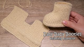 Самые простые пинетки – сапожки спицами 🐅 Easy Baby Booties knitting pattern