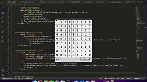 Python sudoku with game solver in Pygame