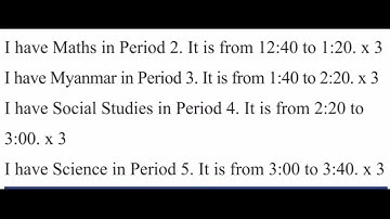 Grade-3 {Unit-6 , Lesson -2, My classes today} @eela-excellentenglish
