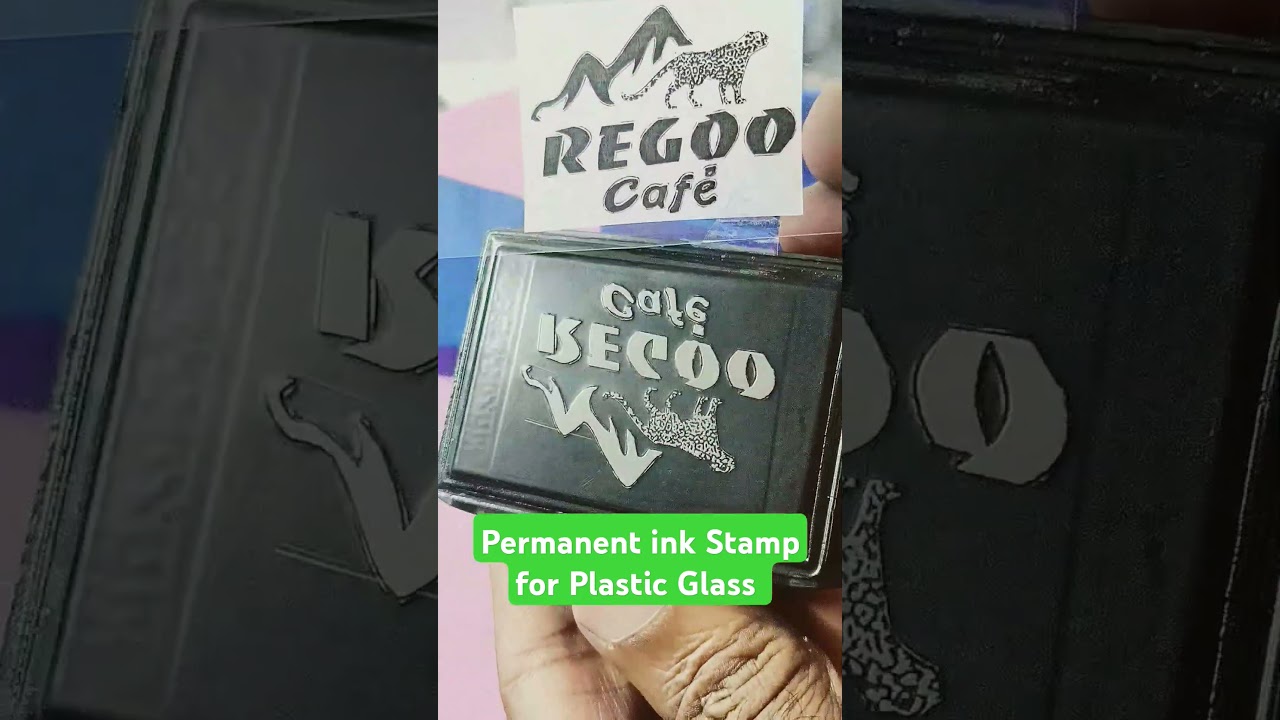 Rubber Stamp for Plastic cups permanent ink 