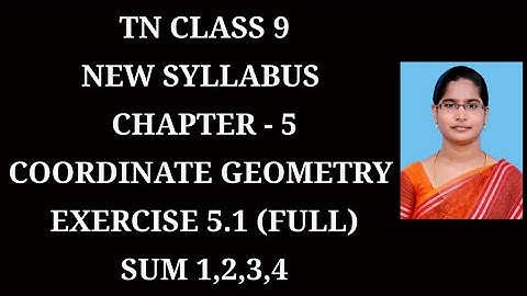 9th maths Ch-5 Coordinate Geometry|Exercise-5.1 (All sums)| Samacheer One plus One channel