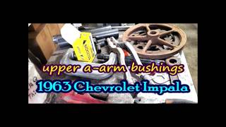 63 Chevy Impala a arm bushing tool
control arm clean up for front end rebuild and install air ride and disk brakes 1963 chevrolet impala, leave a comment, subscribe 63 Chevy Impala a arm bushing tool