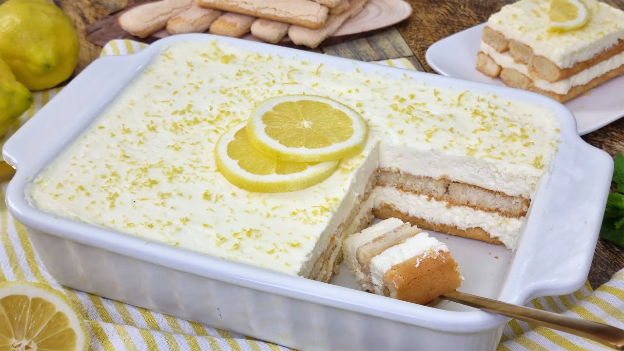 🍋🍋 Tiramisú de Limón ¡Sin Horno! ¡Sin Leche Condensada!