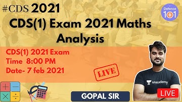 CDS(1) Exam 2021 Maths Analysis | Mathematics | Target CDS (1) | Gopal Sharma
