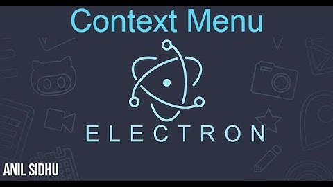 Electron js tutorial for beginners # Context Menu
