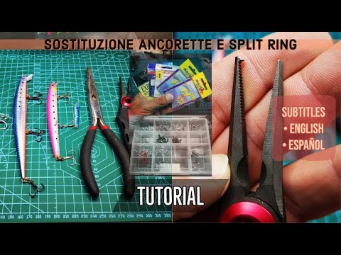 Sostituire ancorette e split ring esche artificiali - remove split rings and treble hooks from lures