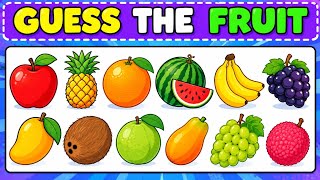 🥭 GUESS THE FRUIT 🍌 | Fun Fruit Quiz for Kids | Can You Guess All 12 🌈🧠