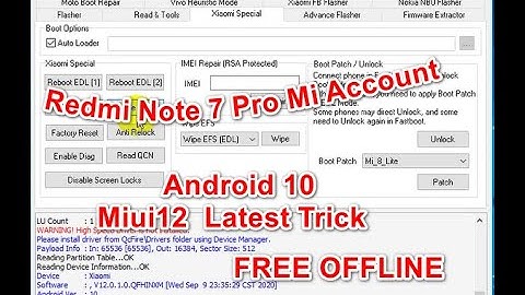 Redmi Note 7 Pro Mi Account Unlock Offline Done  ||  Miui12  Latest Trick With UMT  100%