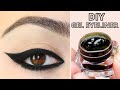 HOW TO MAKE KAJAL or EYELINER at home without Beeswax Charcoal - Smudge Free Long Lasting Black