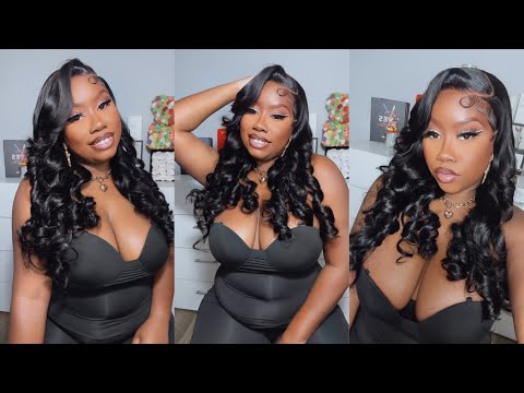 It’s A CLOSURE! Pre Curled & Pre Styled C Part 5x5 Closure Wig WITH BABY HAIR 😍 FT AliPearl Hair