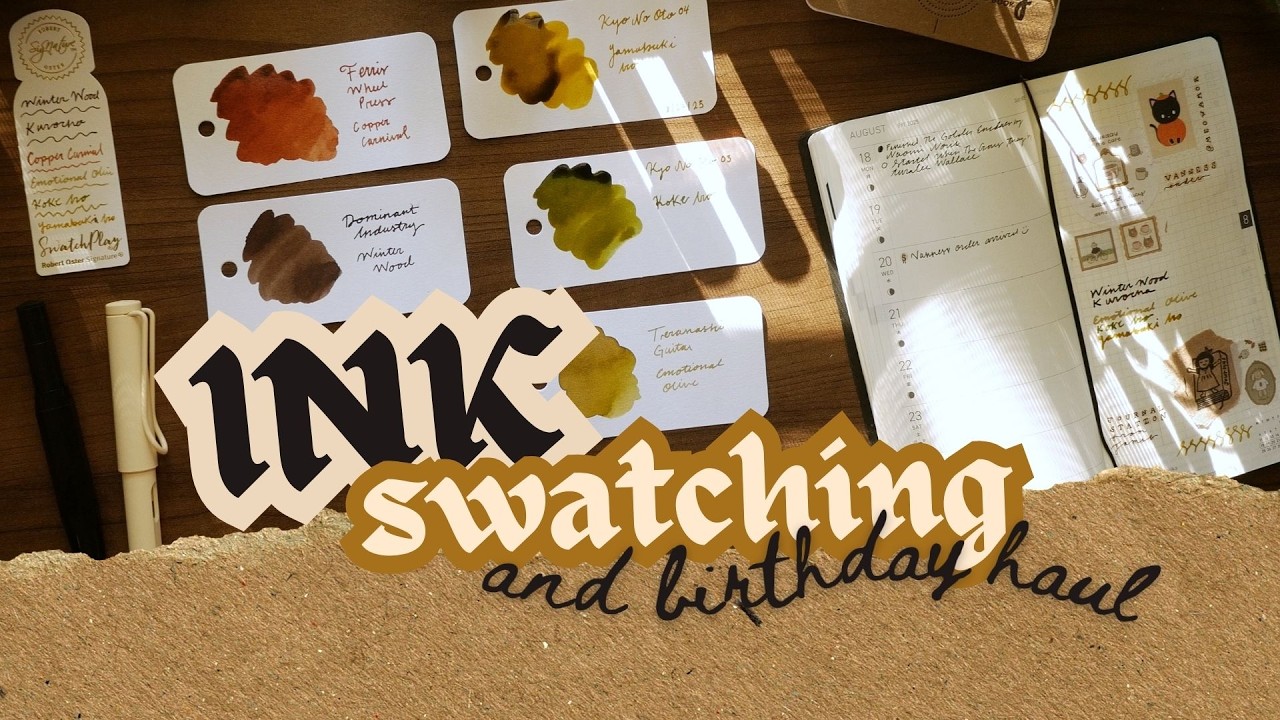Birthday Stationery Haul ✸ First Time Swatching Fountain Pen Inks
