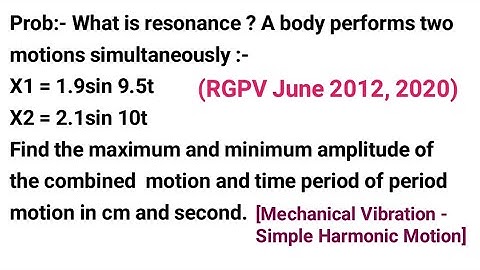 Numerical Problem based on Harmonic Motion Equation ll Mechanical Vibration ll Mech. Engg.ll S.H.M.