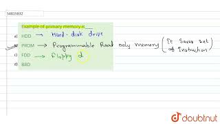 Details Example of primary memory is____ | CLASS 14 | COMPUTER KNOWLEDGE | GENERAL KNOWLEDGE | Doubtnut News