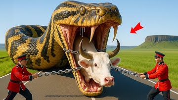 Heroic Rescue Team Saves Mother Cow from GIANT King Cobra Attack 🐮💔