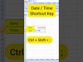 Date and Time Shortcut Key in Excel #short #excel