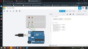 Aula Piscando 2 leds no Arduino usando o Simulador Tinkercad.