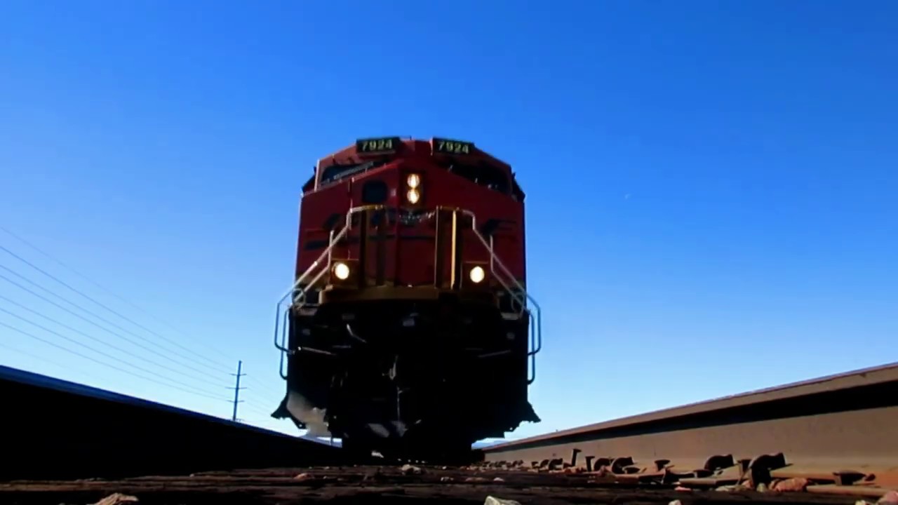 BNSF TRAIN RUNS OVER CAMERA - YouTube