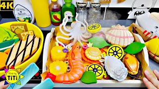 Making Cheesy Baked Seafood and Chicken Salad with kitchen toys | Nhat Ky TiTi #258