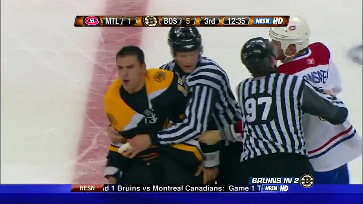 Milan Lucic fights Mike Komisarek 11/13/08 [HD]