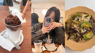 Vlog. 일상 브이로그. 고사리 오일 파스타 해먹기, 성수동(포인트오뷰, 미닛뮤트, 로우키커피), 하니칼국수,공덕 마타사