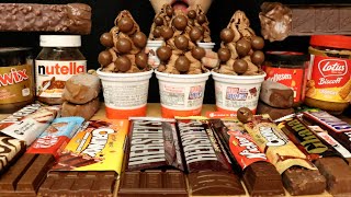 ASMR MAGNUM NUTELLA MALTESERS HERSHEY&#39;s CHOCOLATE ICE CREAM DESSERT MUKBANG es krim sorveteアイスクリーム먹방