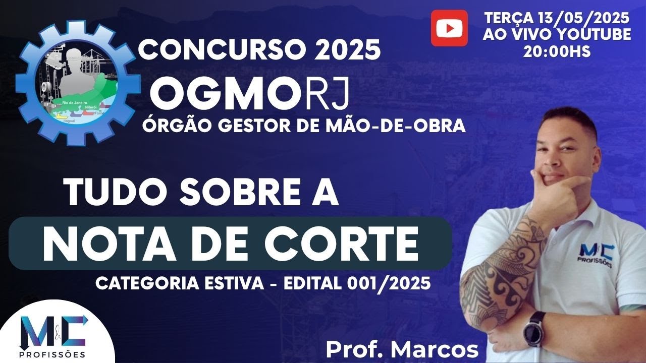 Concurso OGMO-RJ - PSP - 001/2025 - Categoria Estiva - Tudo Sobre a Nota de Corte