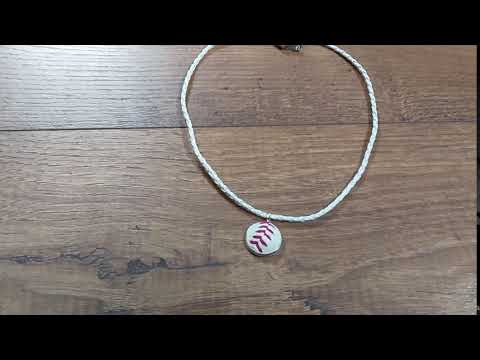 Baseball Necklace Pendant Made From a Real Baseball - Sports Cufflinks and Jewelry