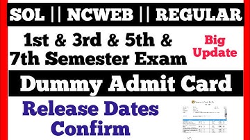 DU SOL 1st & 3rd & 5th & 7th Semester Dummy Admit Card Release Dates Confirm 2025