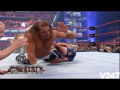 Kurt angle vs Shawn micheals 30 minute iron match highlights RAW