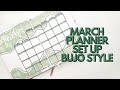 MARCH Bullet Journal Setup - Bullet Journal Planning and Memory Planning - Using Printables