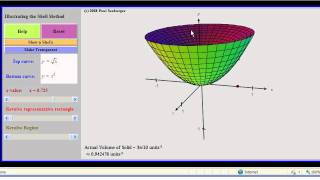 Rotational volume using the cylindrical shell method.