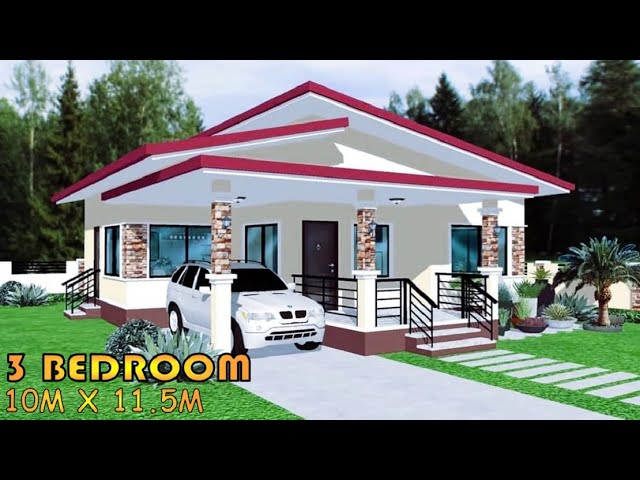 3 BEDROOM | SIMPLE HOUSE DESIGN IDEA | GARAGE | 10X11.5 M | 108 SQM TOTAL FLOOR AREA class=