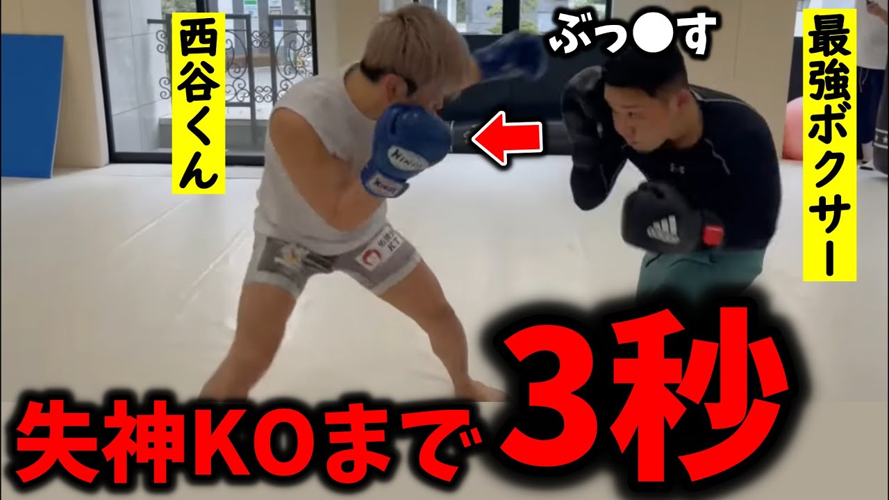 スパーリング中に西谷くんが失神？！BreakingDown６で戦った最強ボクサーに割とマジで強いパンチを貰う西谷くん【ブレイキングダウン/朝倉未来/朝倉海/瓜田/こめお/ばん中村/飯田さん】