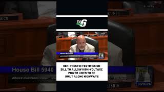 Rep. Prestin testifies on bill to allow high-voltage power lines to be built along highways