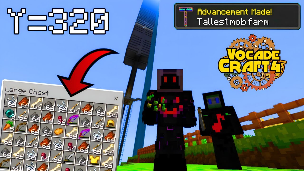 Height Limit ထိရောက်တဲ့ အမြင့်ဆုံး Mob Farm 🕷️💀| Vocadecraft Season 4 Episode 3