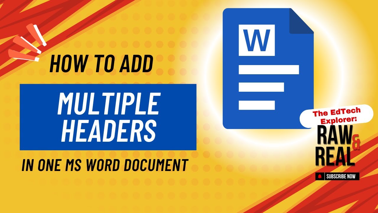 How to add multiple headers in one Microsoft Word document - YouTube