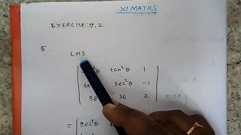 #11thMaths Exercise 7.2. Question No. 5. Property of determinants. Tamil Nadu new Syllabus..