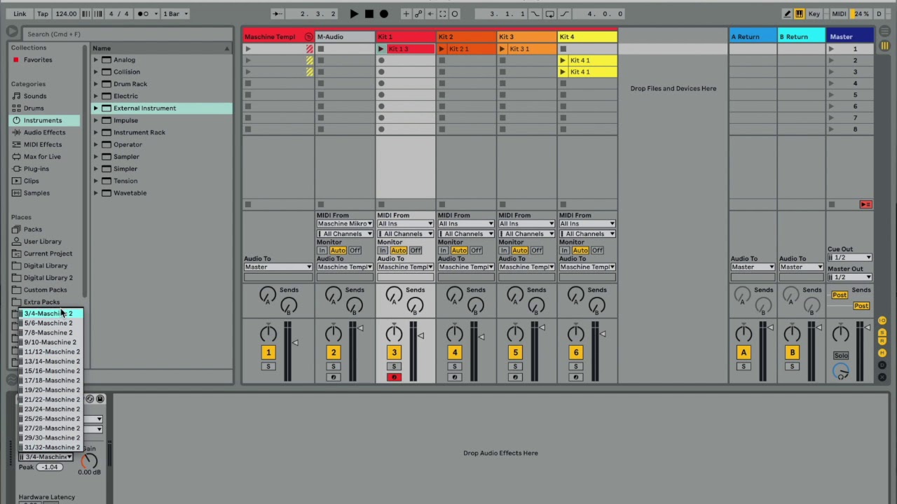 Maschine 2.7 in Ableton Live 10 - Midi & audio routings - YouTube