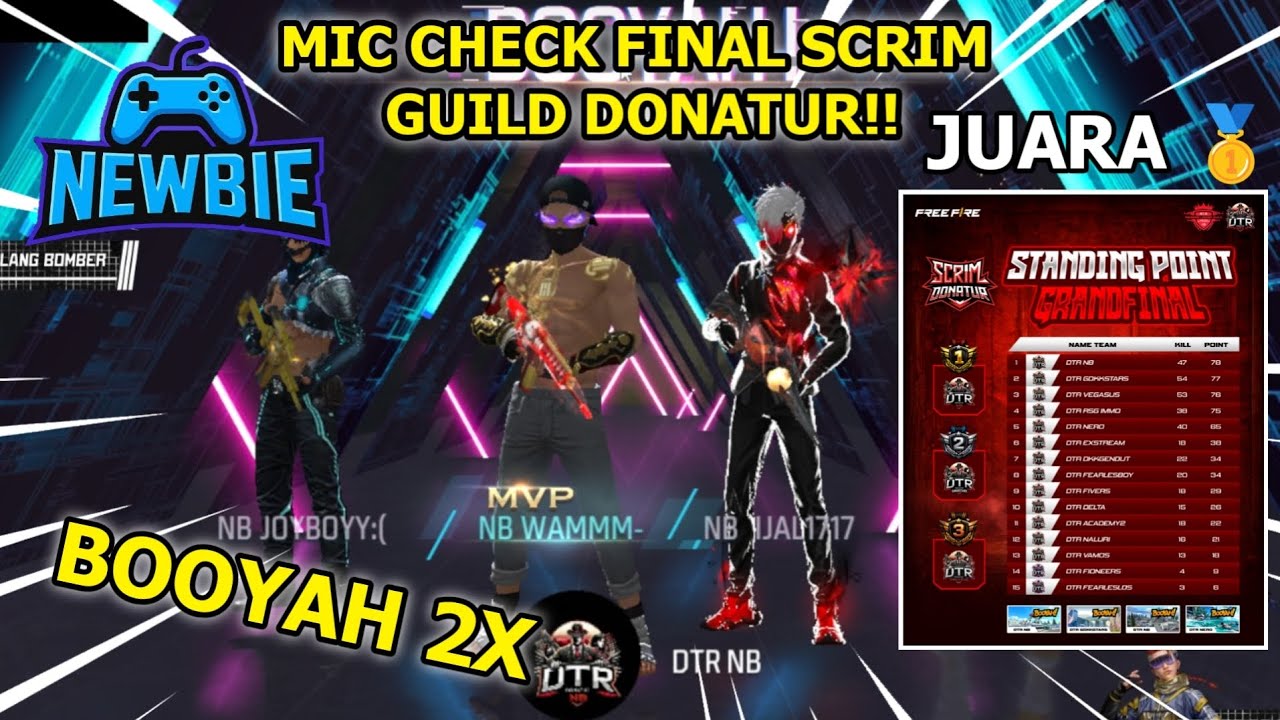 MIC CHECK FINAL SCRIM INTERNAL GUILD DONATUR!! JUARA🥇 - FREE FIRE